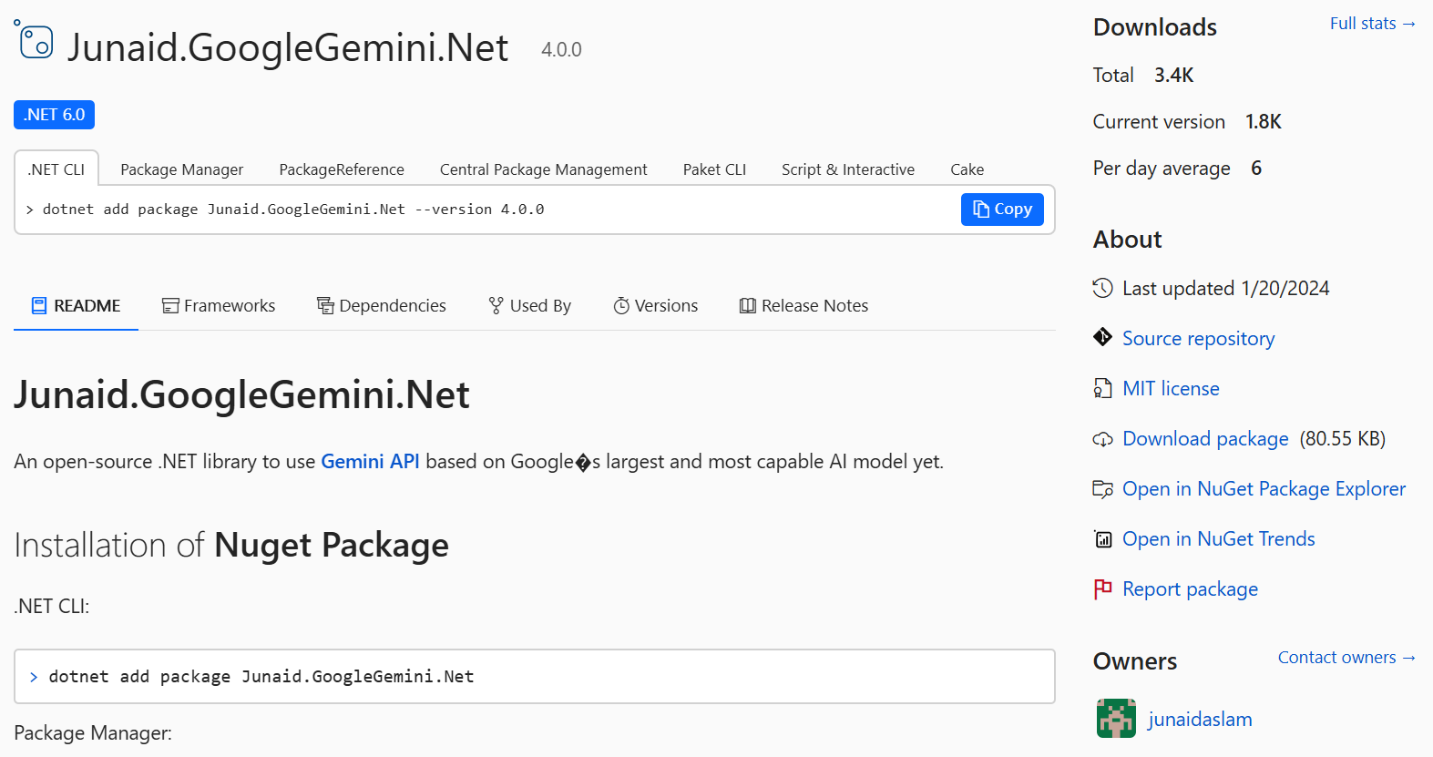 Junaid.GoogleGemini.Net Project Image